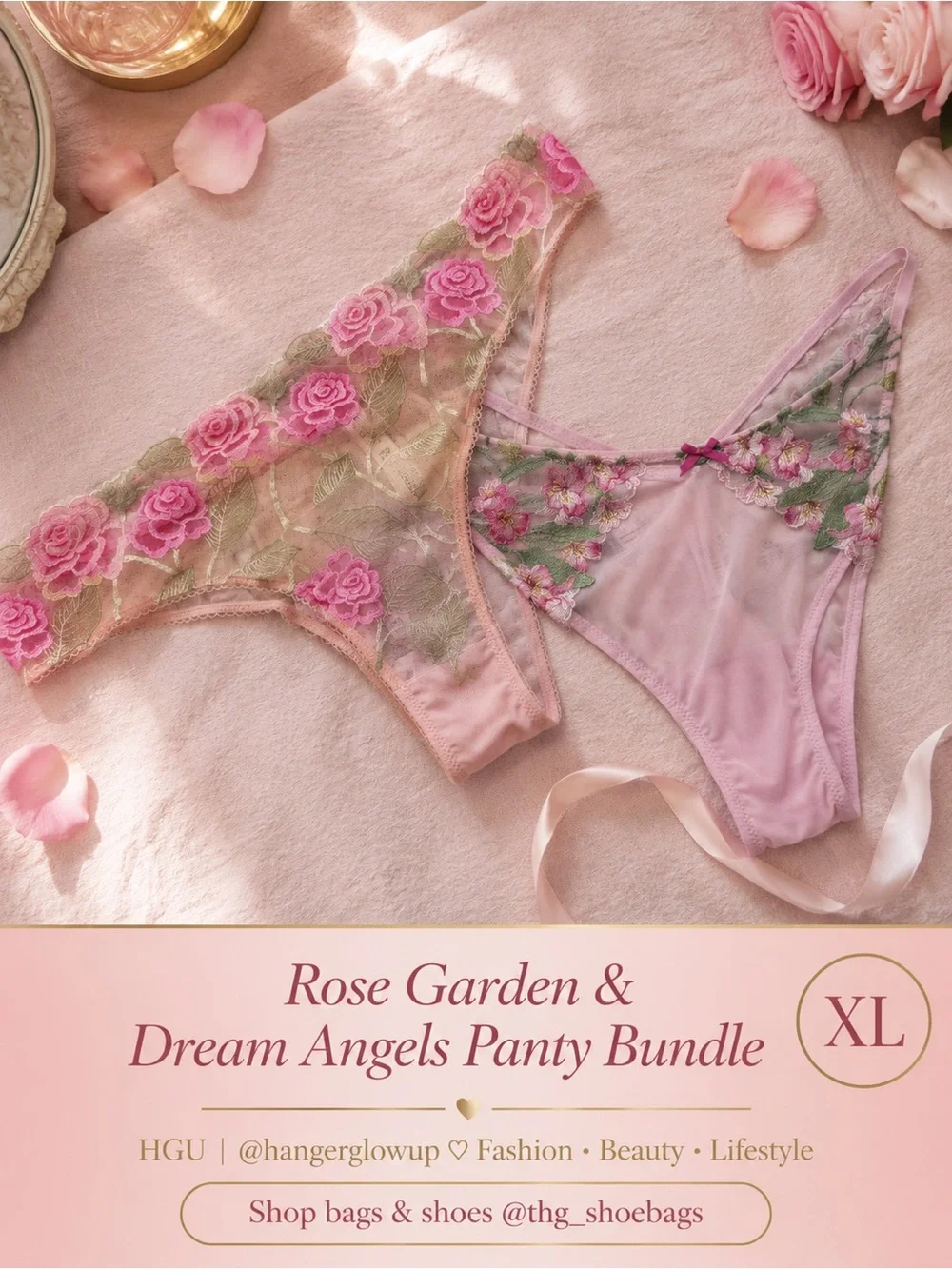 Victoria’s Secret XL Embroidered Brazilian Panty Bundle 2-Piece Set NWT